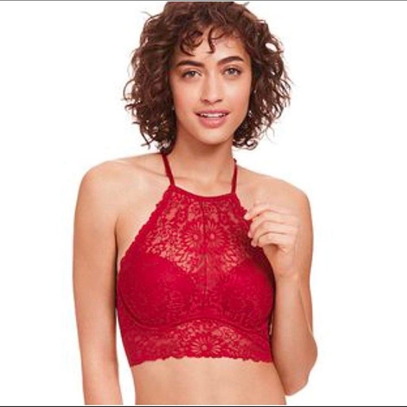 PINK Victoria's Secret Other - VS PINK Wildflower High-Neck PushUp Red Bralette